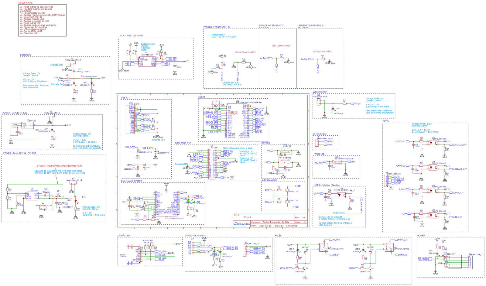 Full electrical schematic of the ECU V3